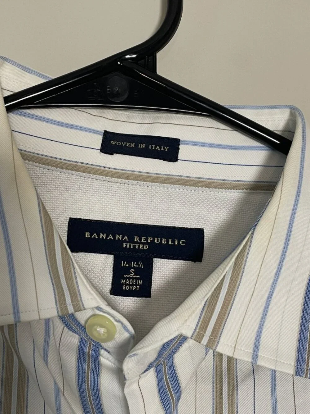 Banana Republic Fitted French Cuff Striped Dress Shirt S 14-14.5 Button-Down